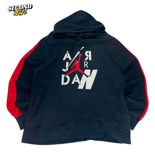 VINTAGE JORDAN BLACK AND RED HOODIE (XL)