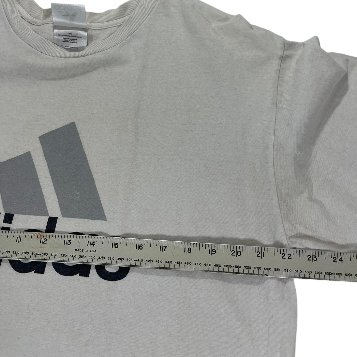 VINTAGE CLASSIC ADIDAS COTTON T-SHIRT WITH BLACK LOGO (L)