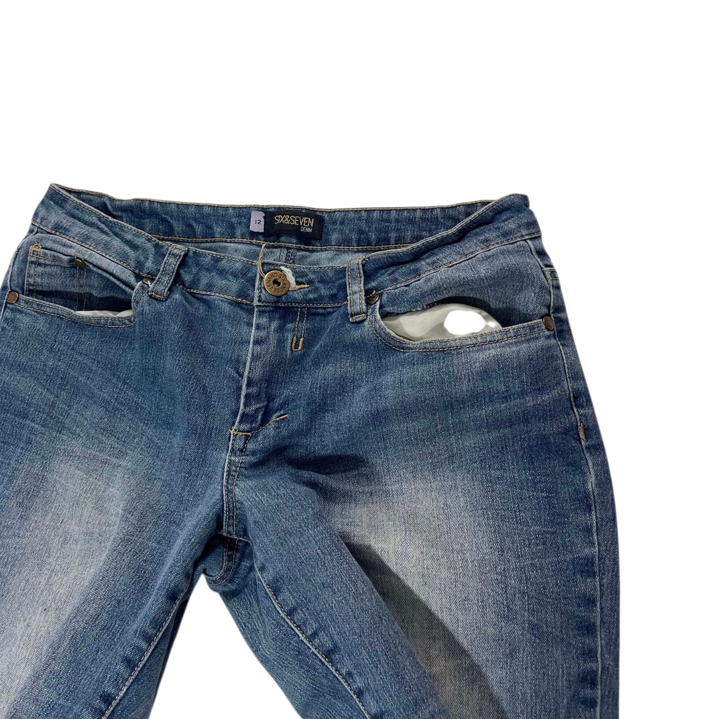 Y2K LOW RISE FLARE JEANS (UK 12)