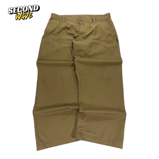 VINTAGE TAN WIDE LEG CHINO PANTS (36)