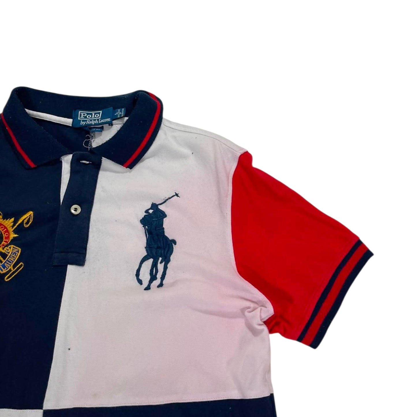 RALPH LAUREN MULTI COLOURED POLO SHIRT (M)