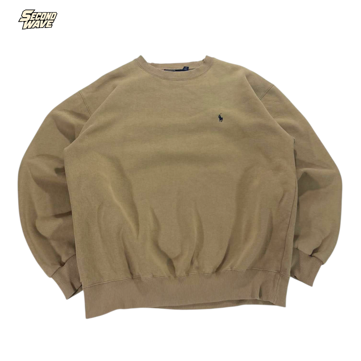 POLO RALPH LAUREN TAN CREWNECK (BEST FIT M)