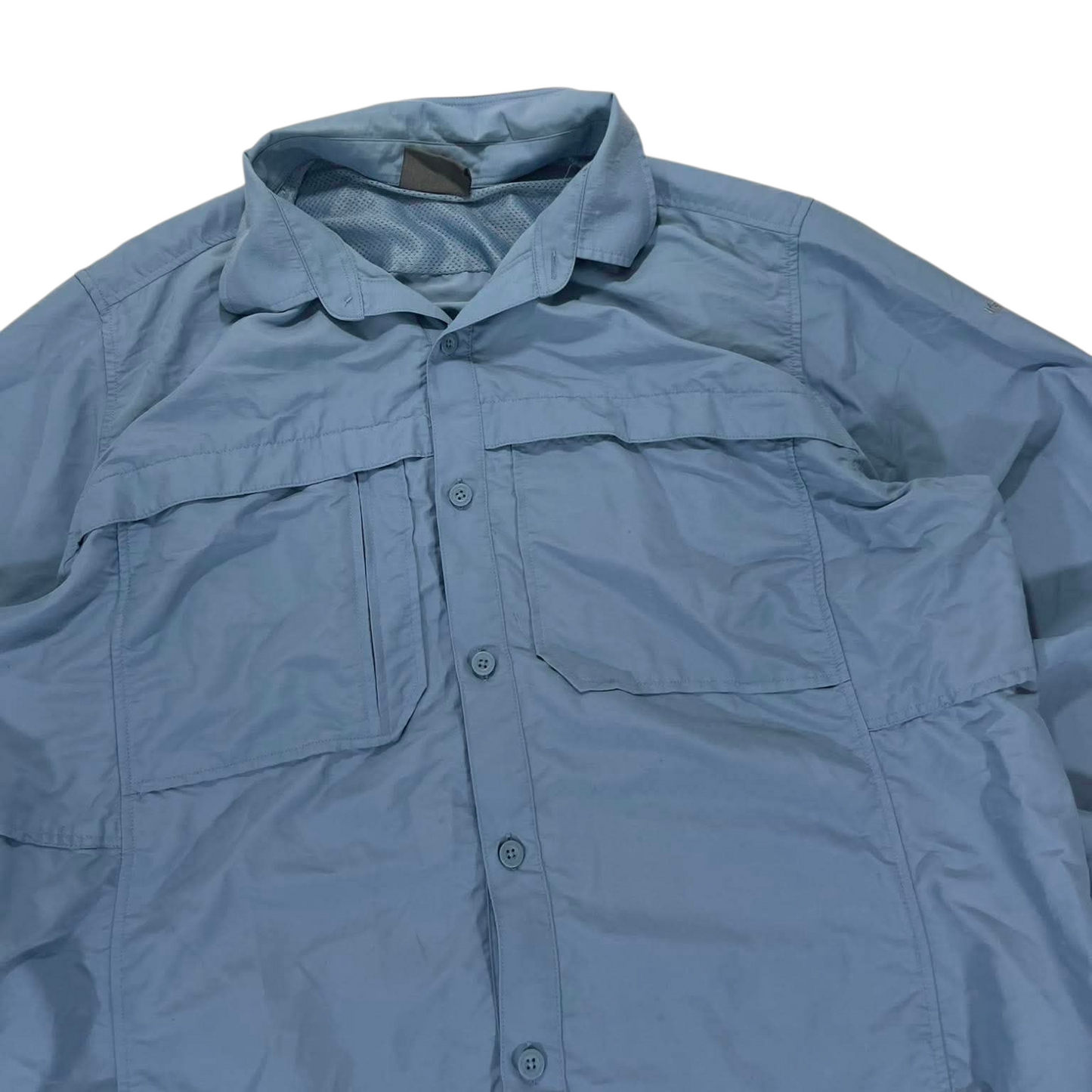 KATHMANDU BLUE BUTTON UP SHIRT (L)
