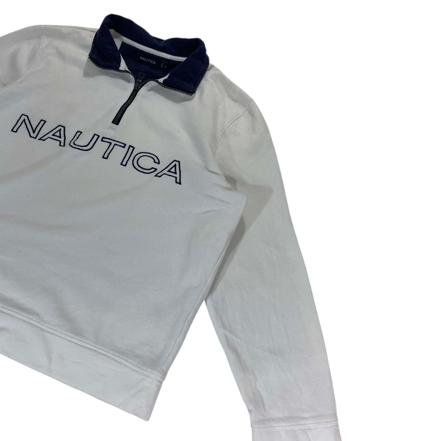 VINTAGE NAUTICA WHITE QUARTER ZIP (M)