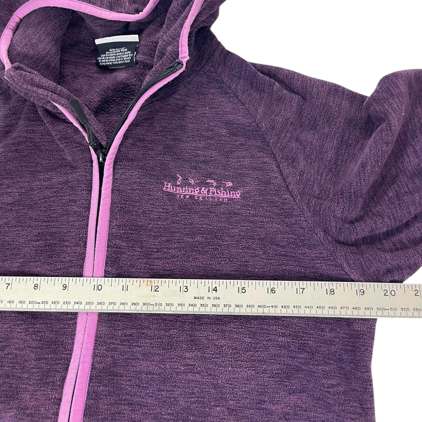 HUNTING & FISHING PURPLE ZIP UP HOODIE WITH PINK ACCENTS (12)