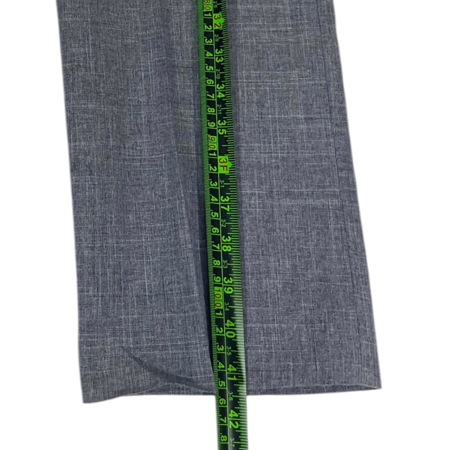 GRAY LINEN BLEND WIDE LEG PANTS (34")