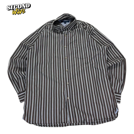 VINTAGE TOMMY HILFIGER STRIPED BUTTON UP SHIRT (M)