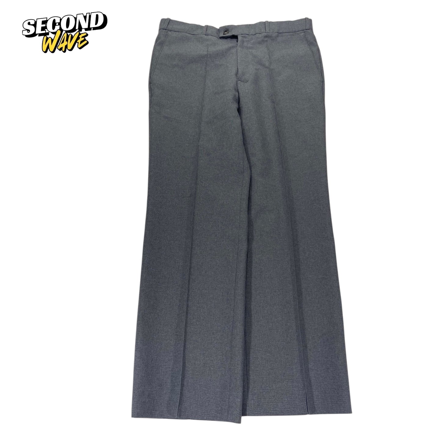 VINTAGE FARAH GRAY FLARED PANTS (34") BLK TAG