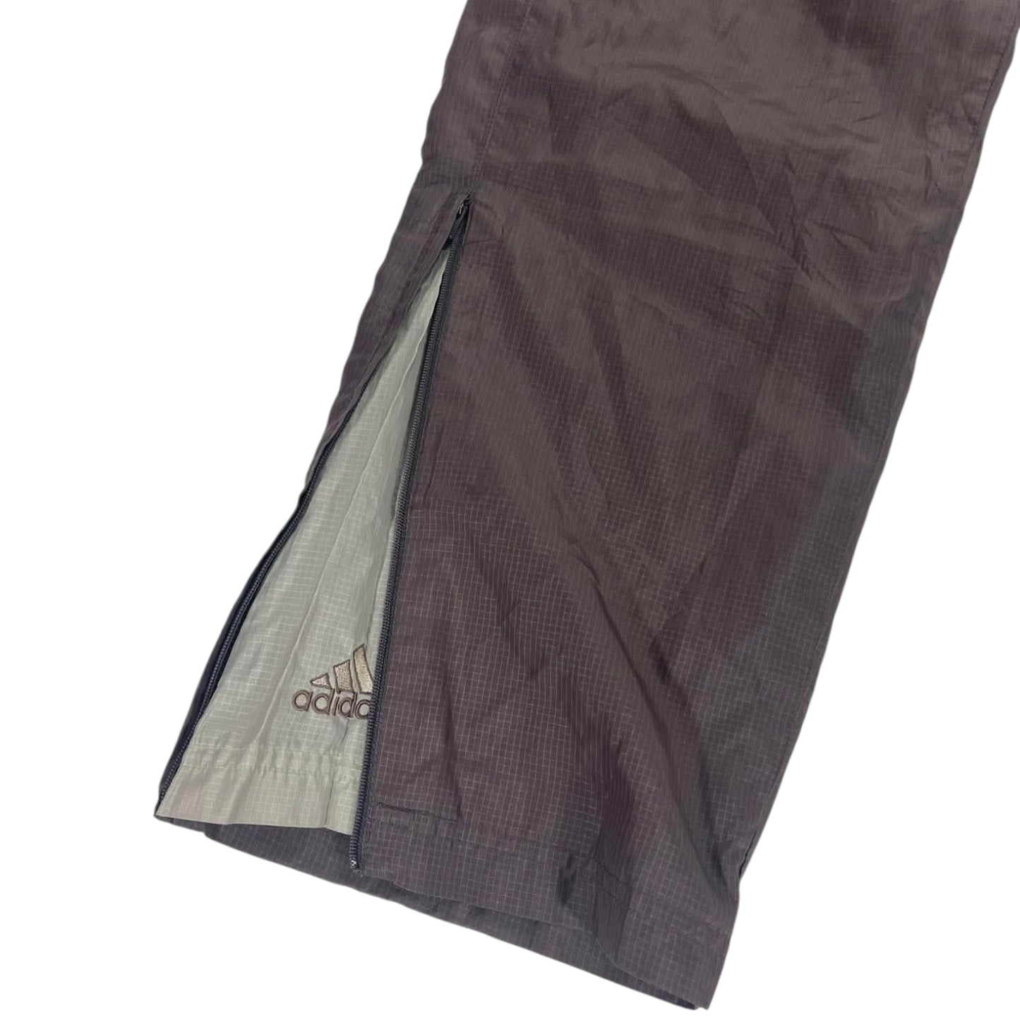 RARE BROWN VINTAGE ADIDAS GREY TRACK PANTS (S-M)