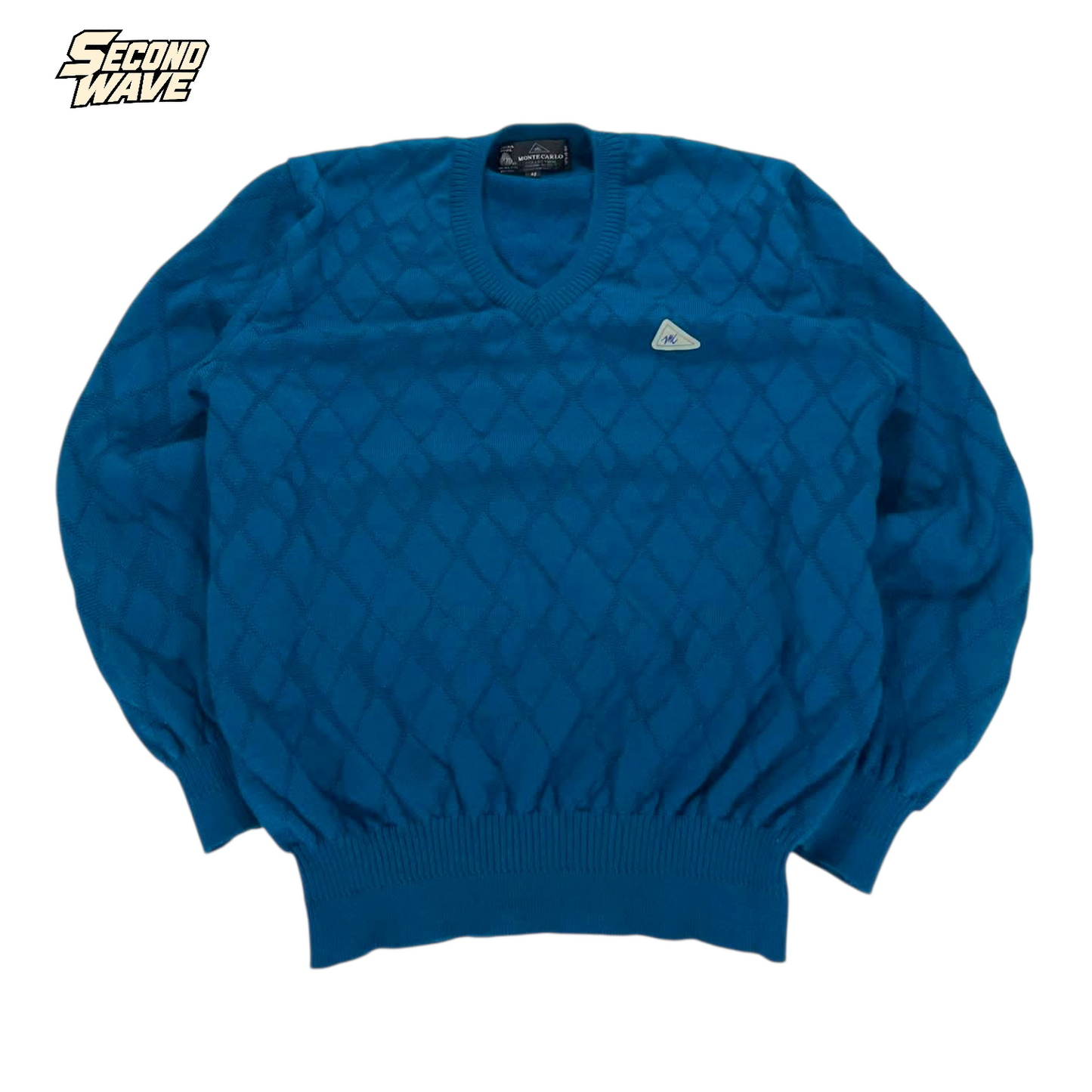 MONTE PURE WOOL CARLO BLUE SWEATER (M)