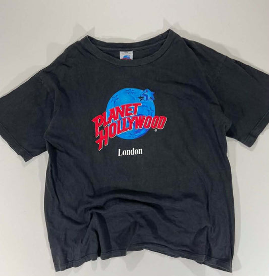 VINTAGE PLANET HOLLYWOOD BKACK GRAPHIC T-SHIRT (L)