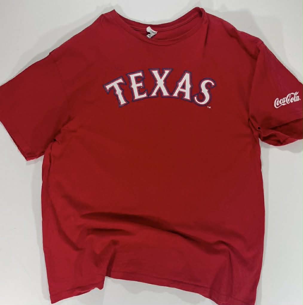 VINTAGE CHOO RED TEXAS RANGERS BASEBALL T-SHIRT (L-XL)