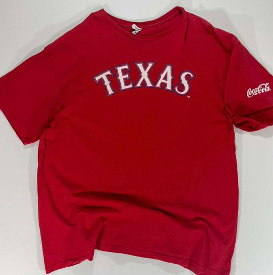 VINTAGE CHOO RED TEXAS RANGERS BASEBALL T-SHIRT (L-XL)