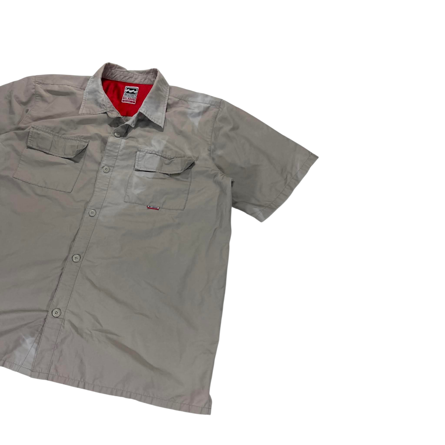 Y2K BILLABONG GRAY BUTTON UP SHIRT (XL)