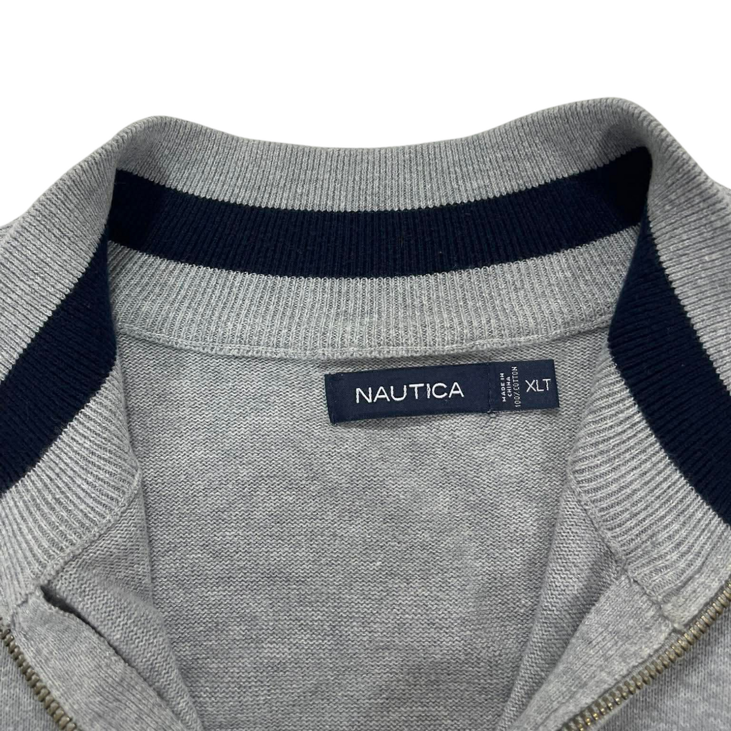 VINTAGE NAUTICA GREY QUARTER ZIP SWEATSHIRT (XL)