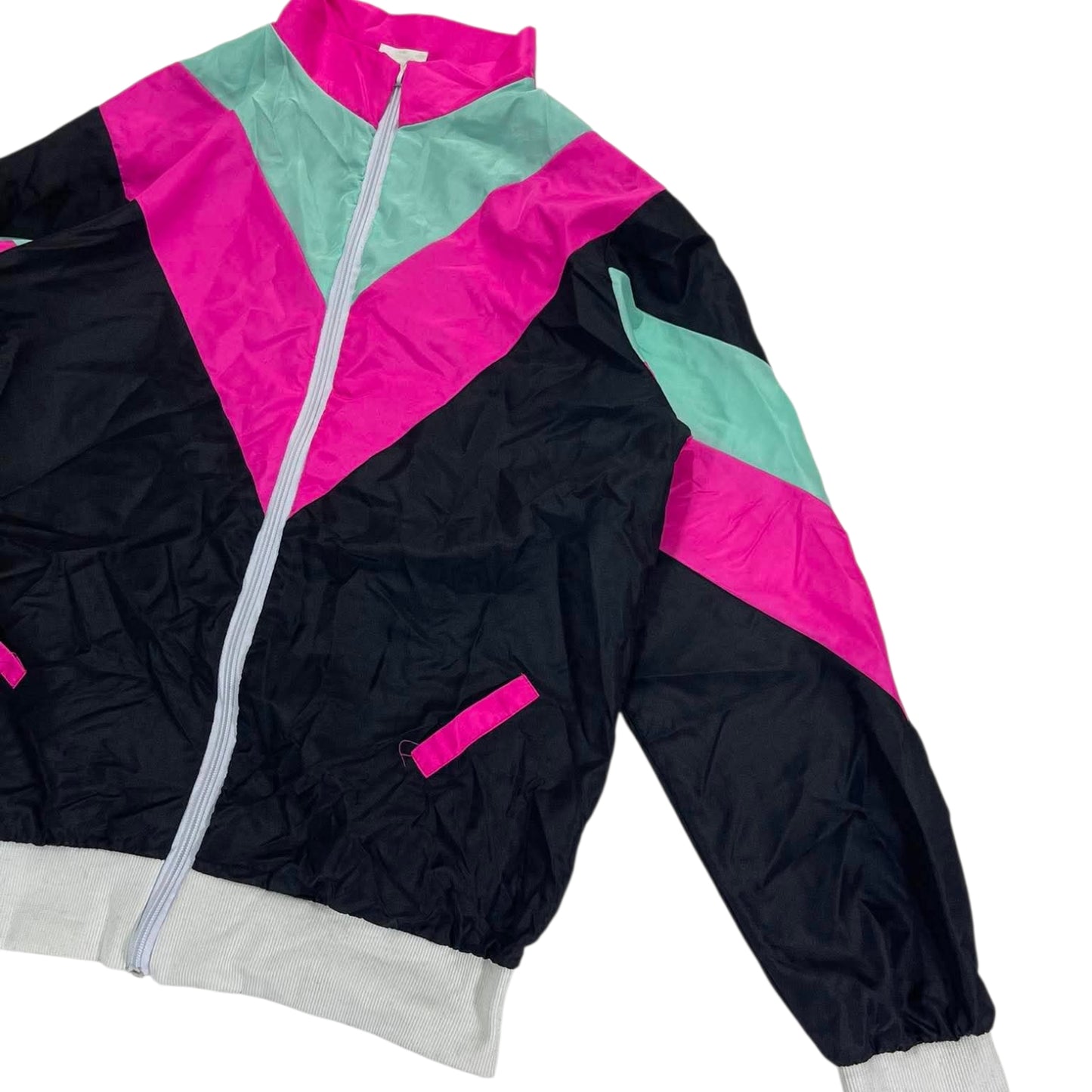 MODERN LIGHTWEIGHT BLACK & PINK WINDBREAKER (M)