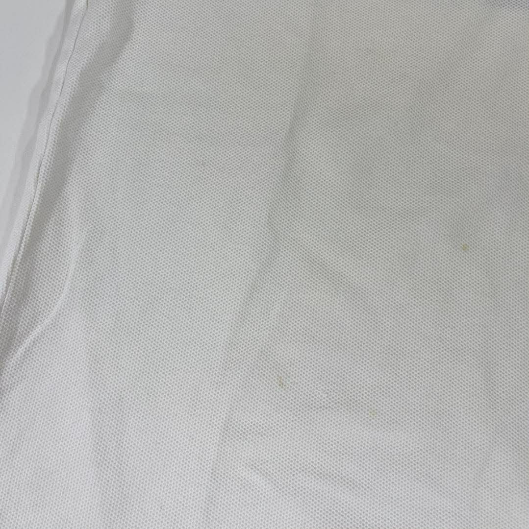 VINTAGE CREAM TOMMY HILFIGER POLO SHIRT WITH BLUE STRIPES (L-XL)