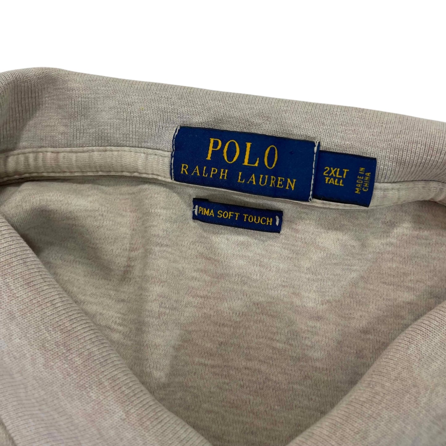 POLO RALPH LAUREN TAN POLO LONG SLEEVE (2XL)