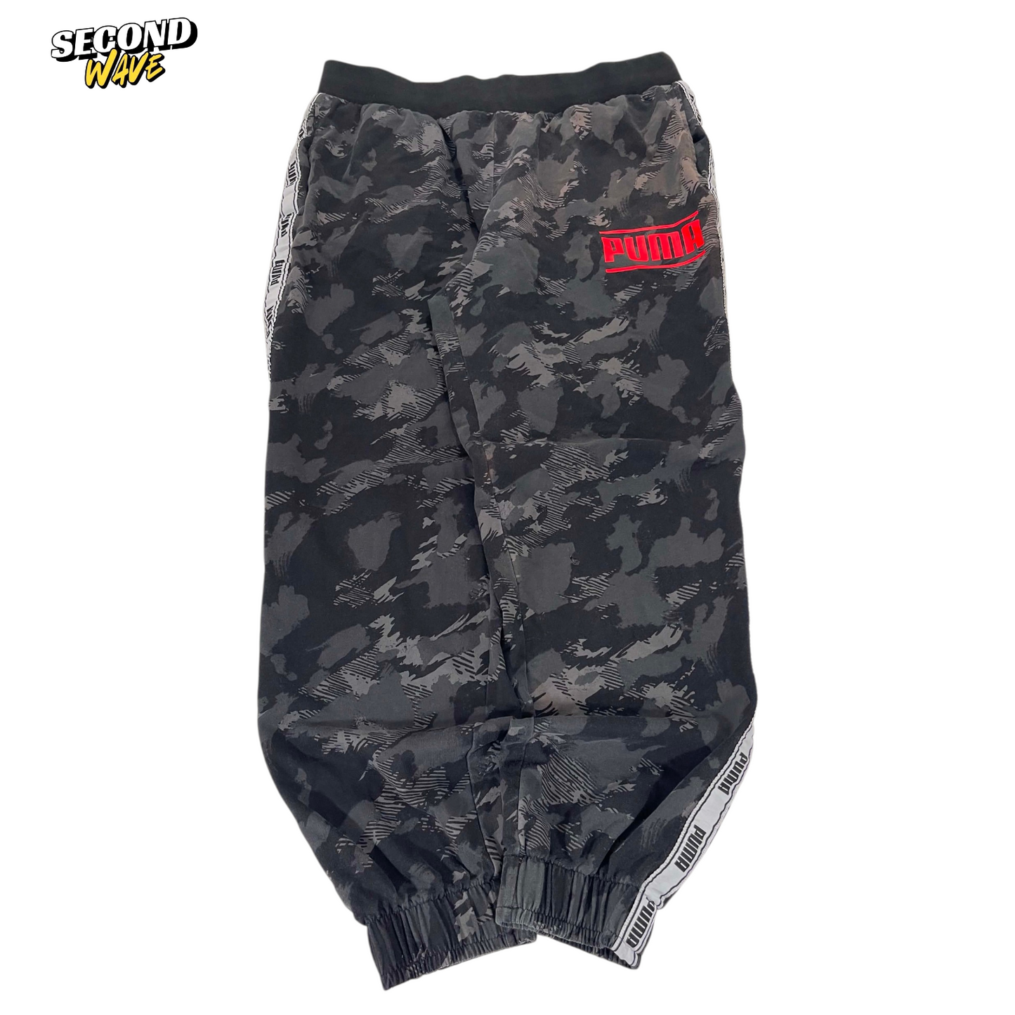 PUMA BLACK & GRAY CAMOUFLAGE SWEATPANTS (XL)