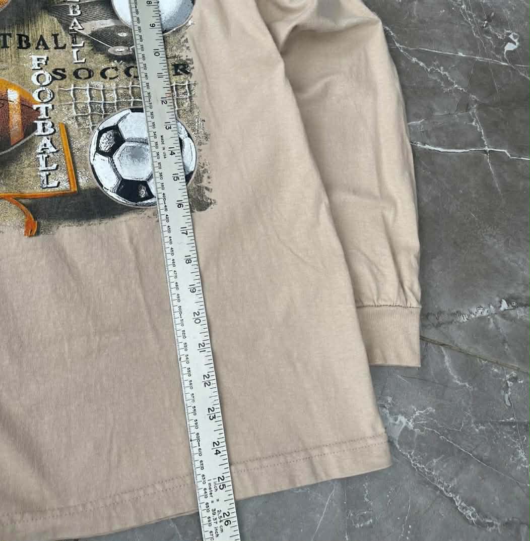 90s SPORTS GRAPHIC BASKETBALL, SOCCER LONG SLEEVED SHIRT (M-L)