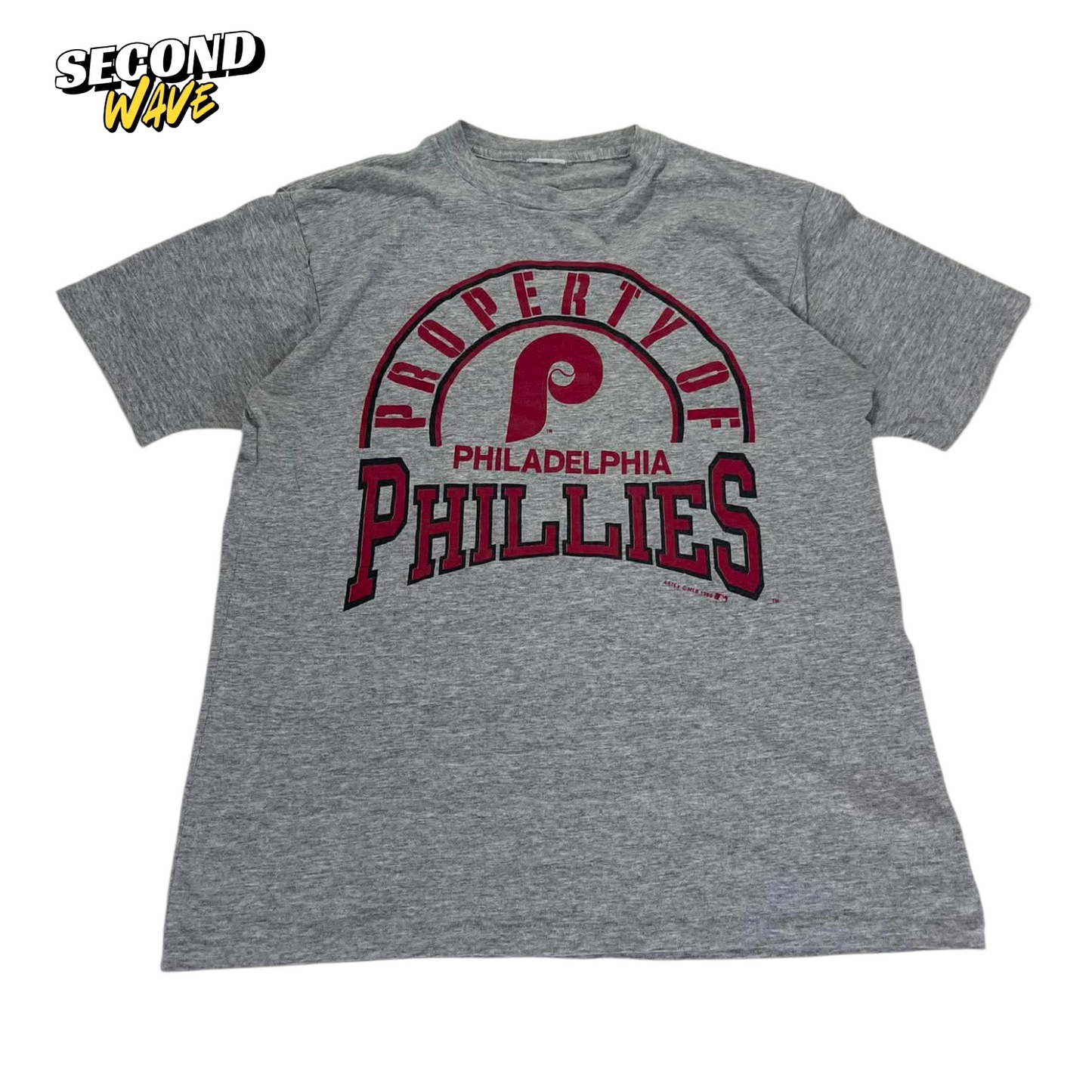 VINTAGE 90S PHILADELPHIA PHILLIES GREY T-SHIRT (S-M)