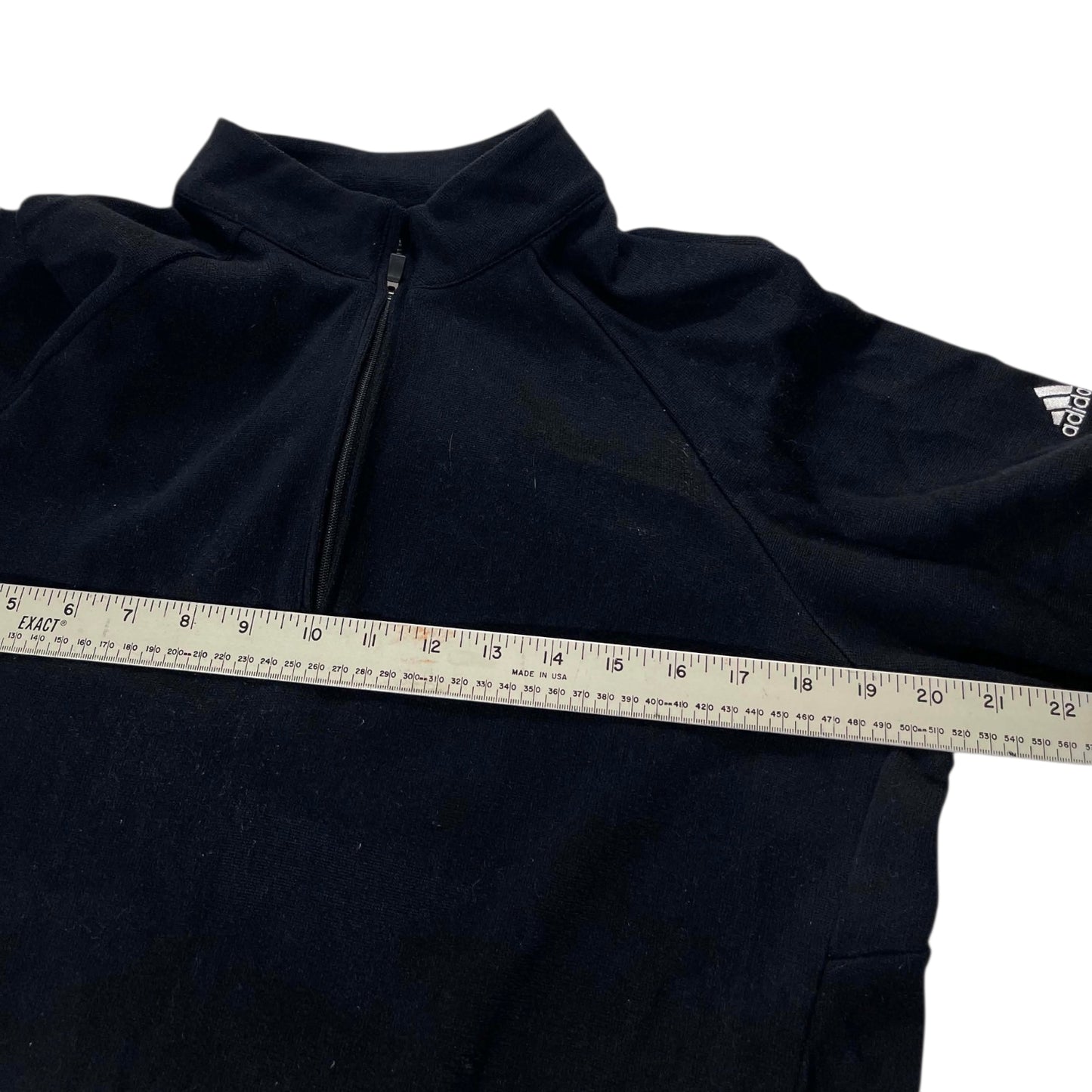 ADIDAS BLACK QUARTER ZIP SWEATSHIRT (L)