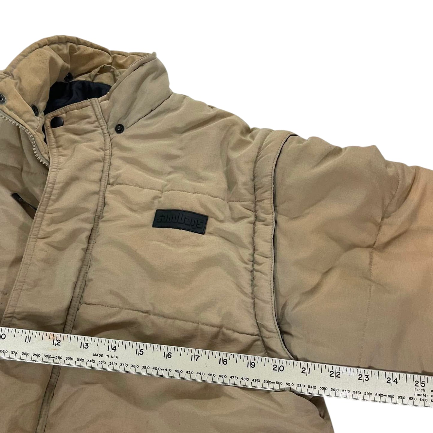 VINTAGE DETACHABLET SANDBAGS TAN PUFFER JACKET (S)