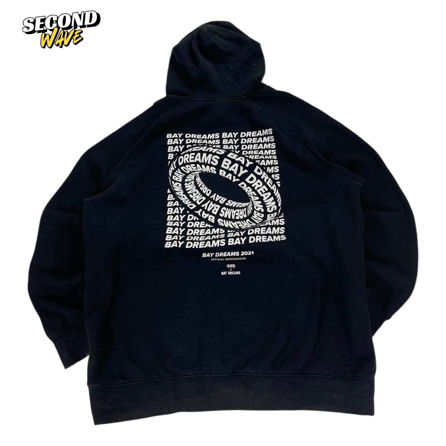 IILABB BAYDREAMS BLACK HOODIE WITH WHITE LOGO (XL)