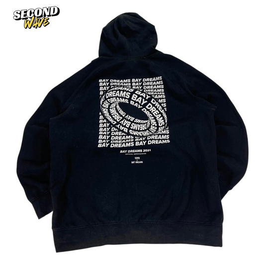 IILABB BAYDREAMS BLACK HOODIE WITH WHITE LOGO (XL)