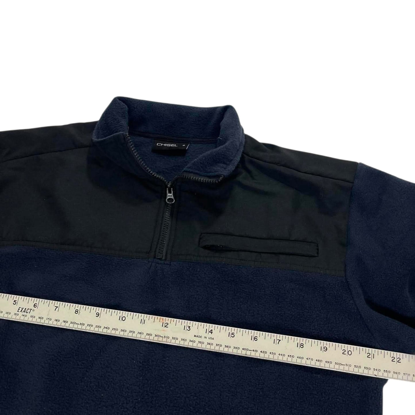 CHISEL NAVY BLUE FLEECE QUARTER ZIP (M)