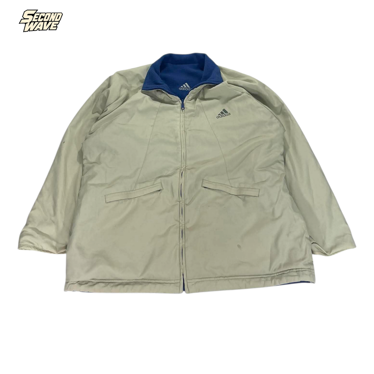 2 IN 1 ADIDAS REVERSIBLE FLEECE JACKET (S - M)