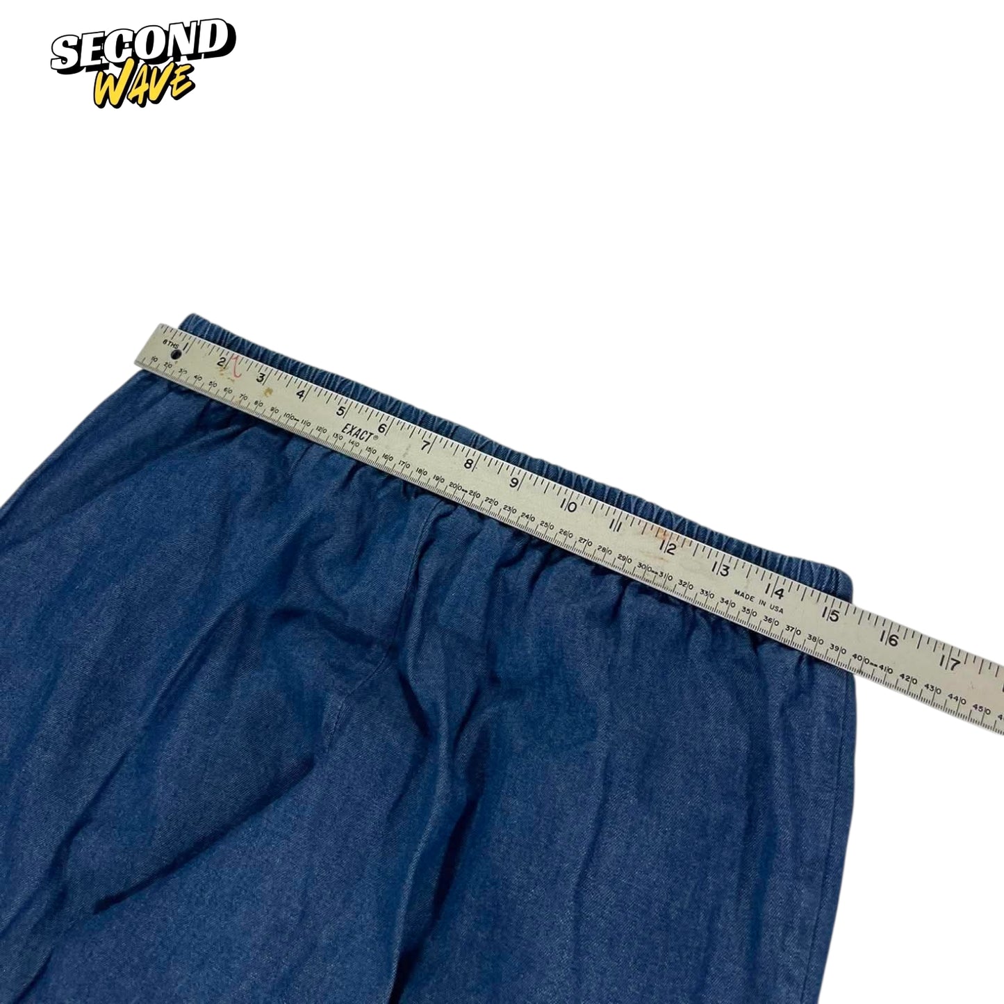 90S ANNIE LAM'S LIGHT BLUE LINEN PANTS (L)