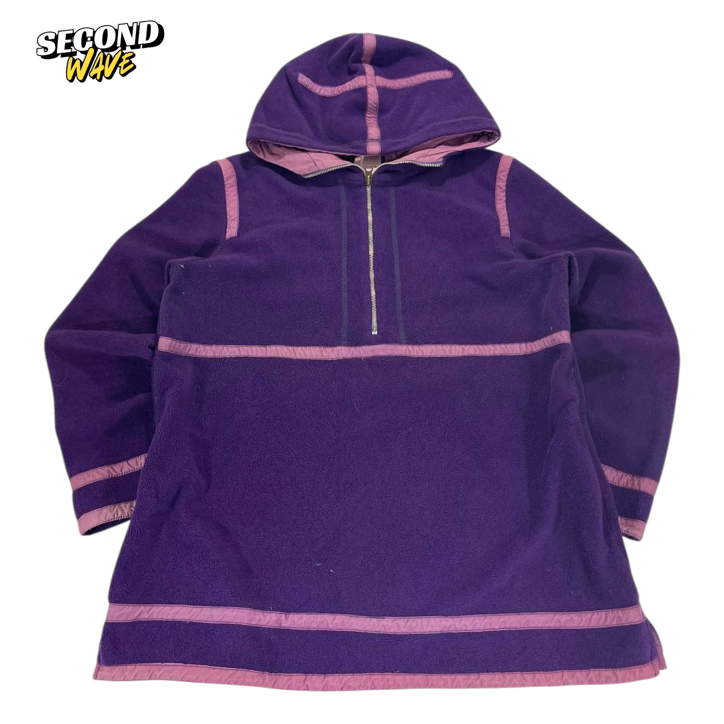 VINTAGE JEAN JONES PURPLE FLEECE QUARTER ZIP HOODIE (L)