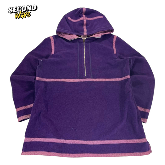 VINTAGE JEAN JONES PURPLE FLEECE QUARTER ZIP HOODIE (L)