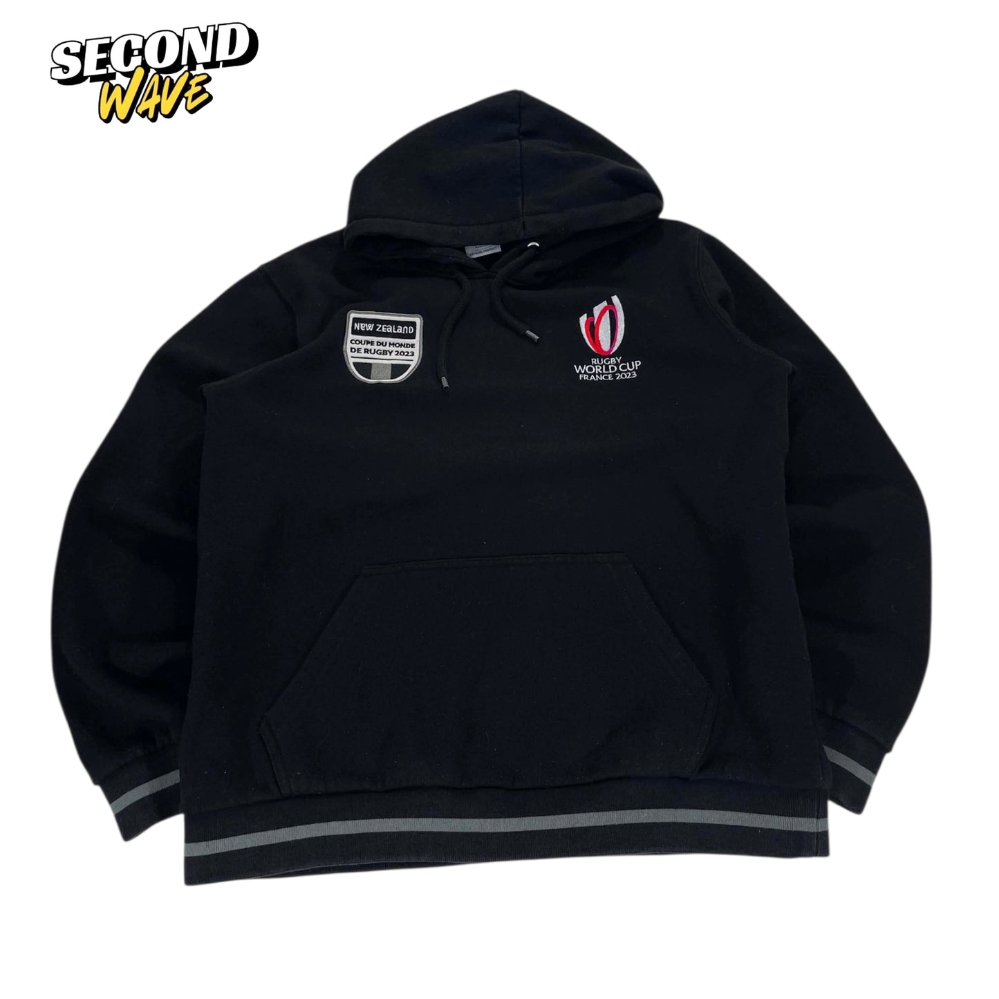 NEW ZEALAND RUGBY BLACK HOODIE (M)
