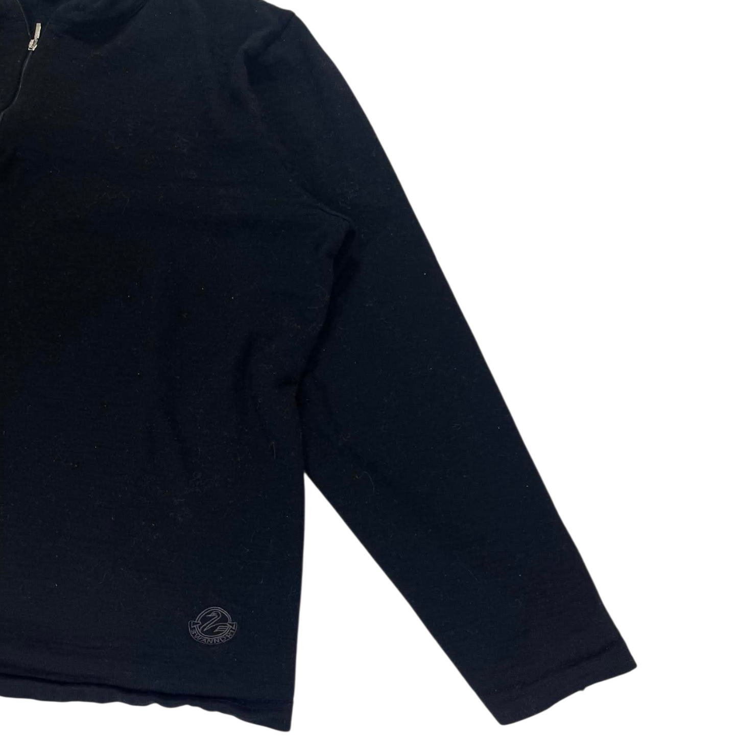 100% MERINO WOOL SWANDRI BLACK QUARTER ZIP SWEATSHIRT (M-L)