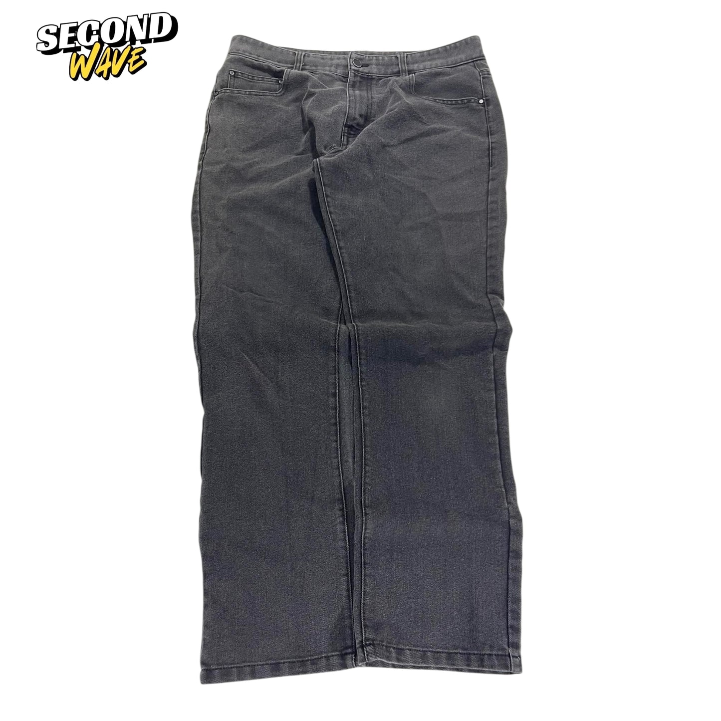 GARAGE FADED BLACK DENIM JEANS (34)