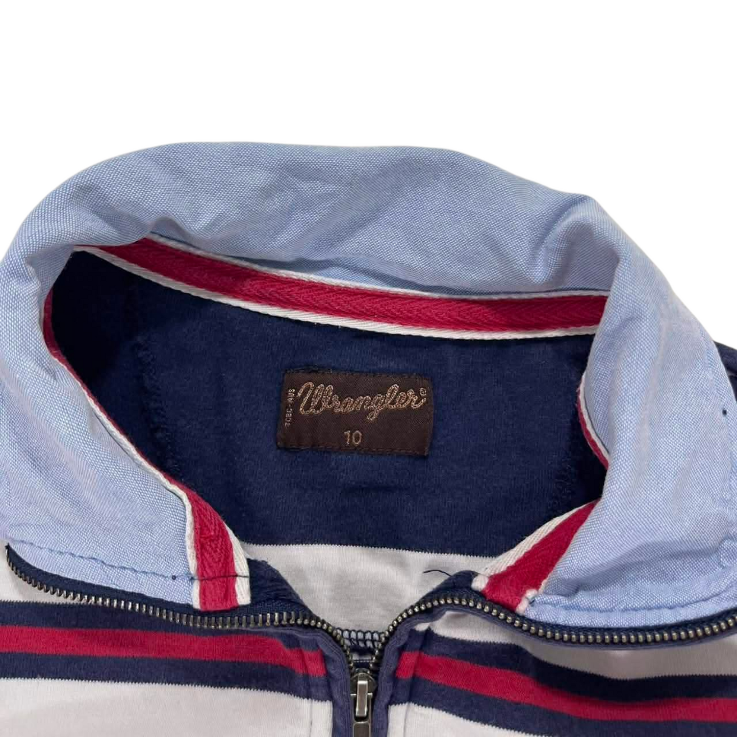 WRANGLER NAVY BLUE STRIPED QUARTER ZIP SWEATSHIRF (10)