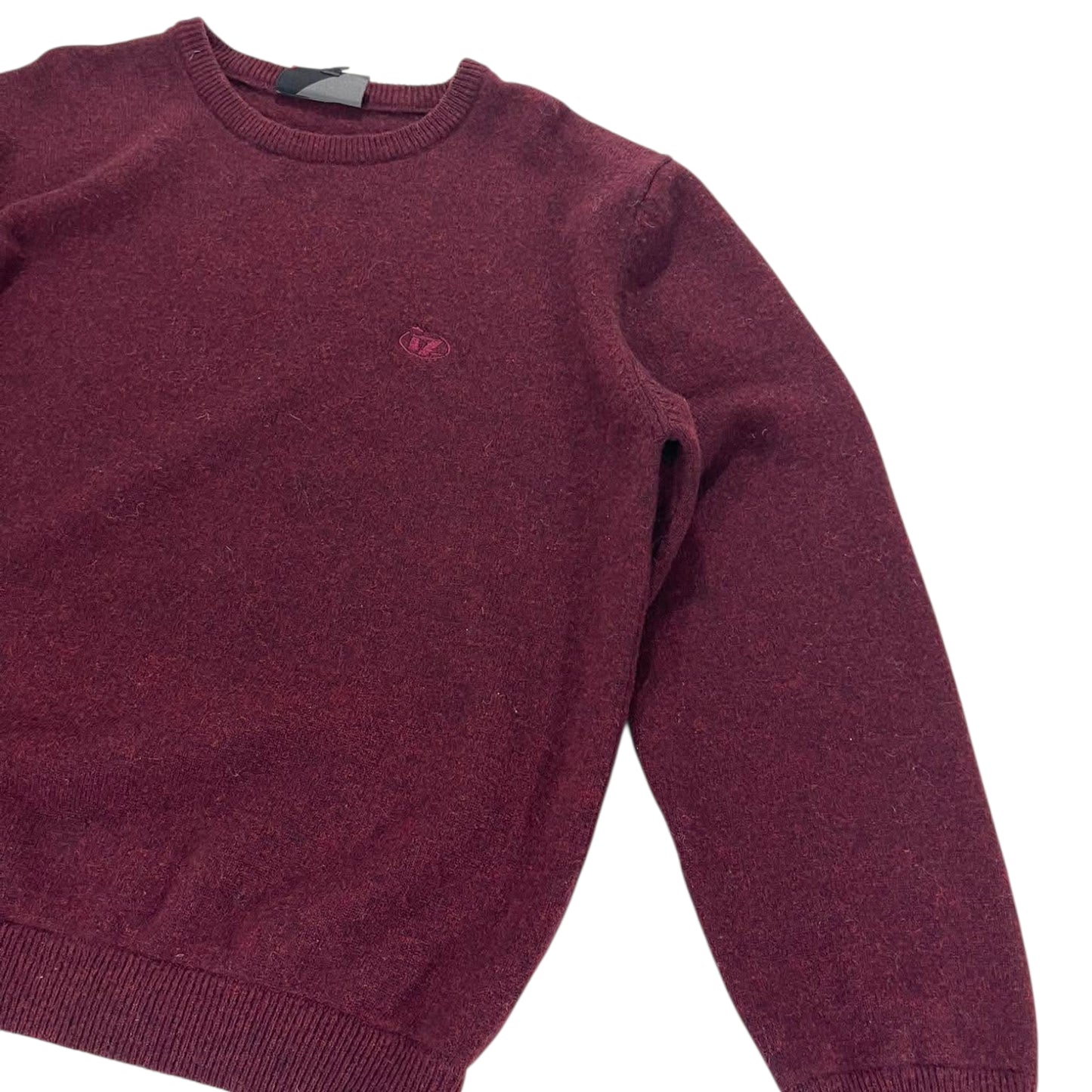 VINTAGE 90S 100% LAMB WOOL BURGUNDY CREWNECK (M)