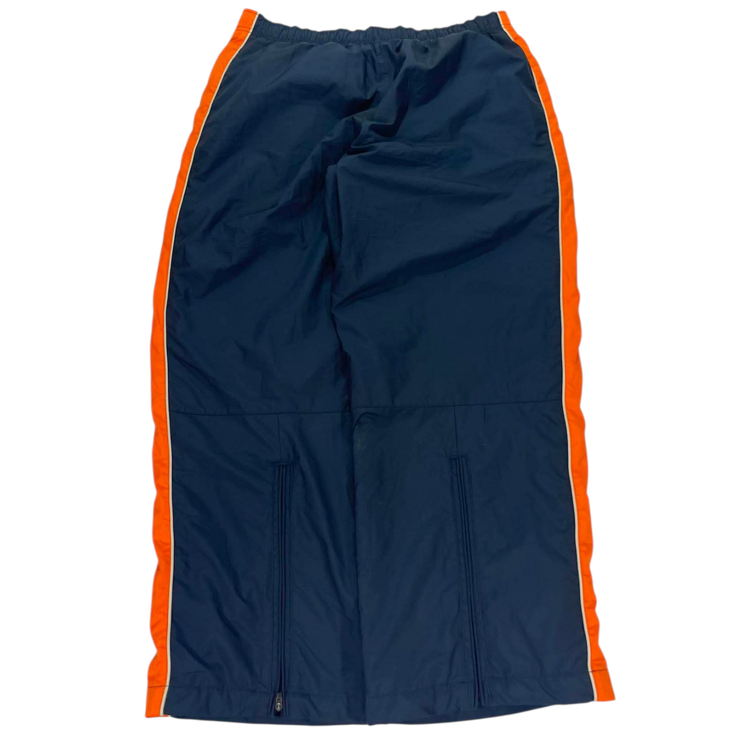 NIKE NAVY BLUE TRACK PANTS WITH ORANGE HIT (L)