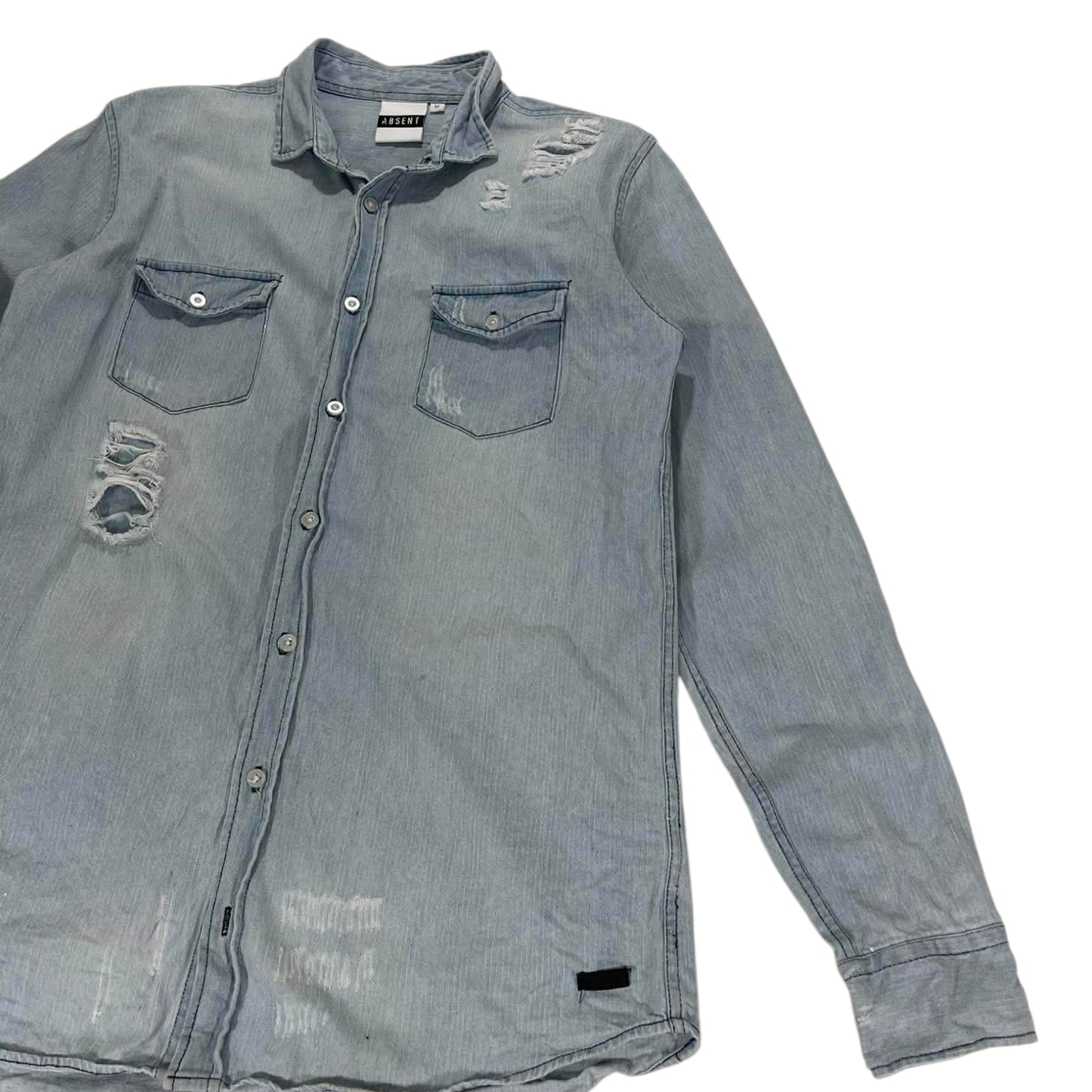 ABSENT BLUE DENIM BUTTON UP (M-L)
