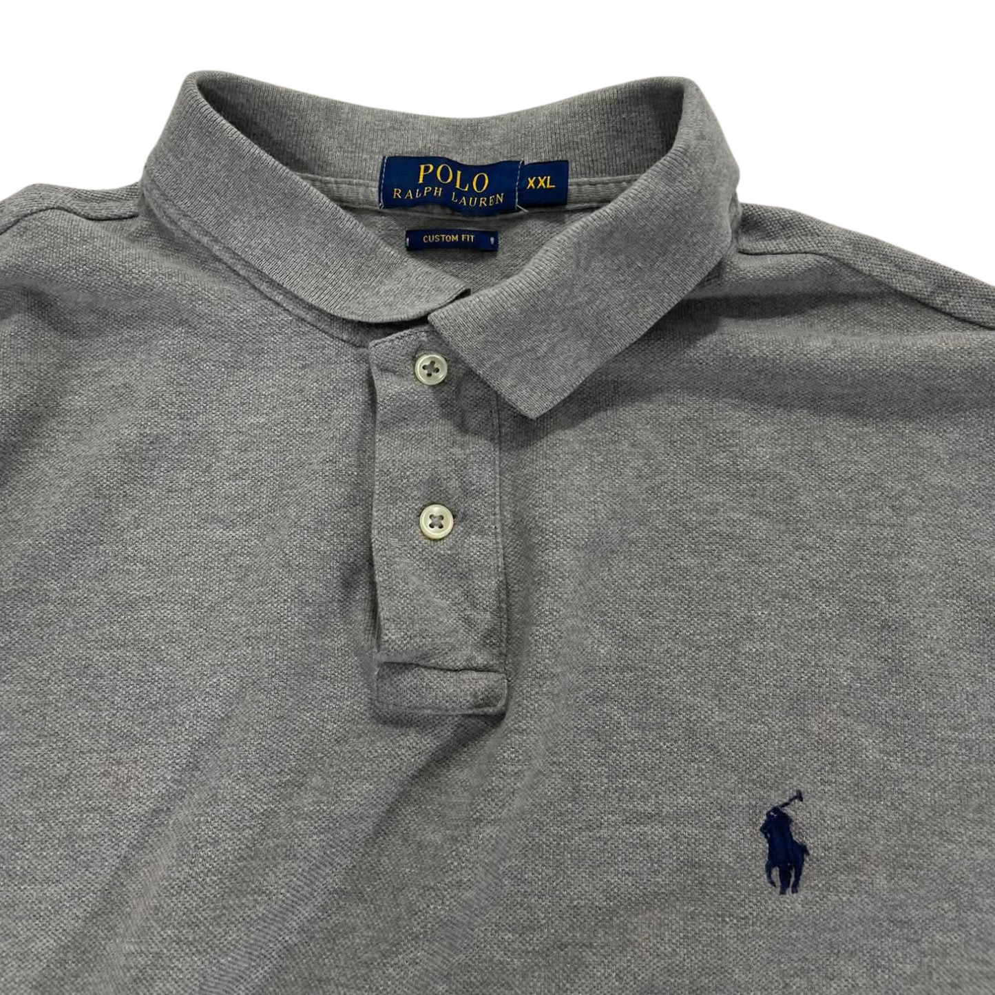 POLO RALPH LAUREN GRAY POLO LONG SLEEVE (XL)