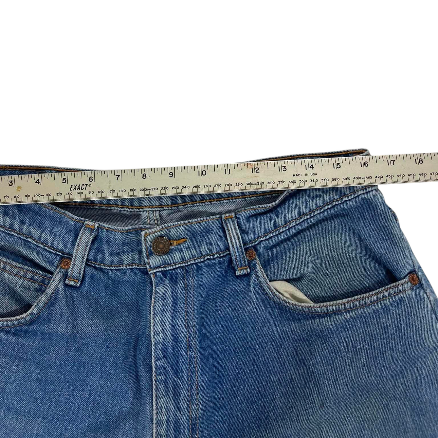 VINTAGE ORANGE TAB LEVI'S BLUE DENIM JEANS (32)