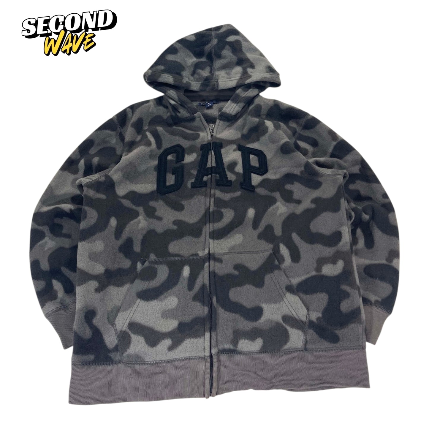 Y2K GAP KIDS CAMO ZIP UP HOODIE (KIDS / XXL)