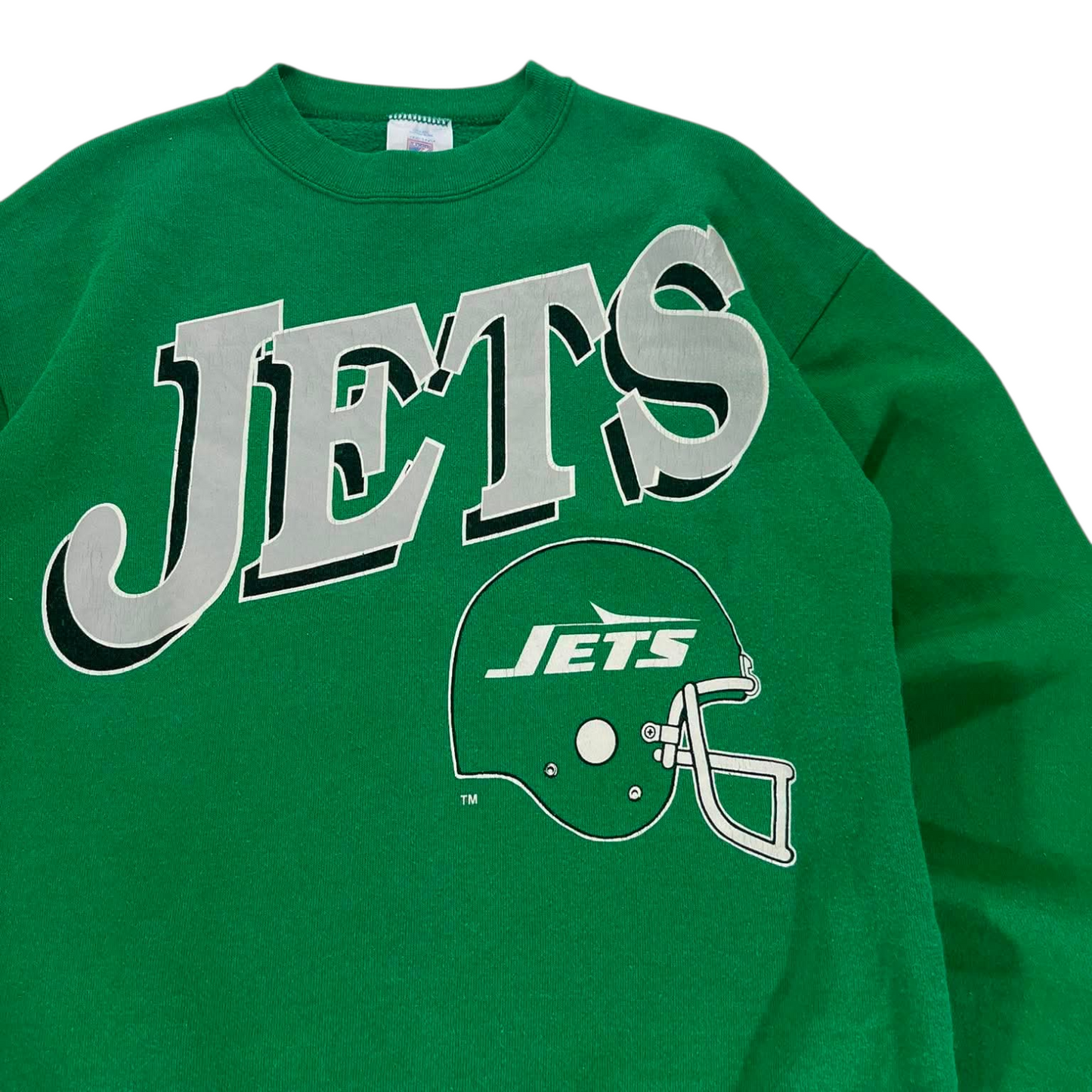 90S LOGO 7 NEW YORK JETS GREEN CREWNECK (M)
