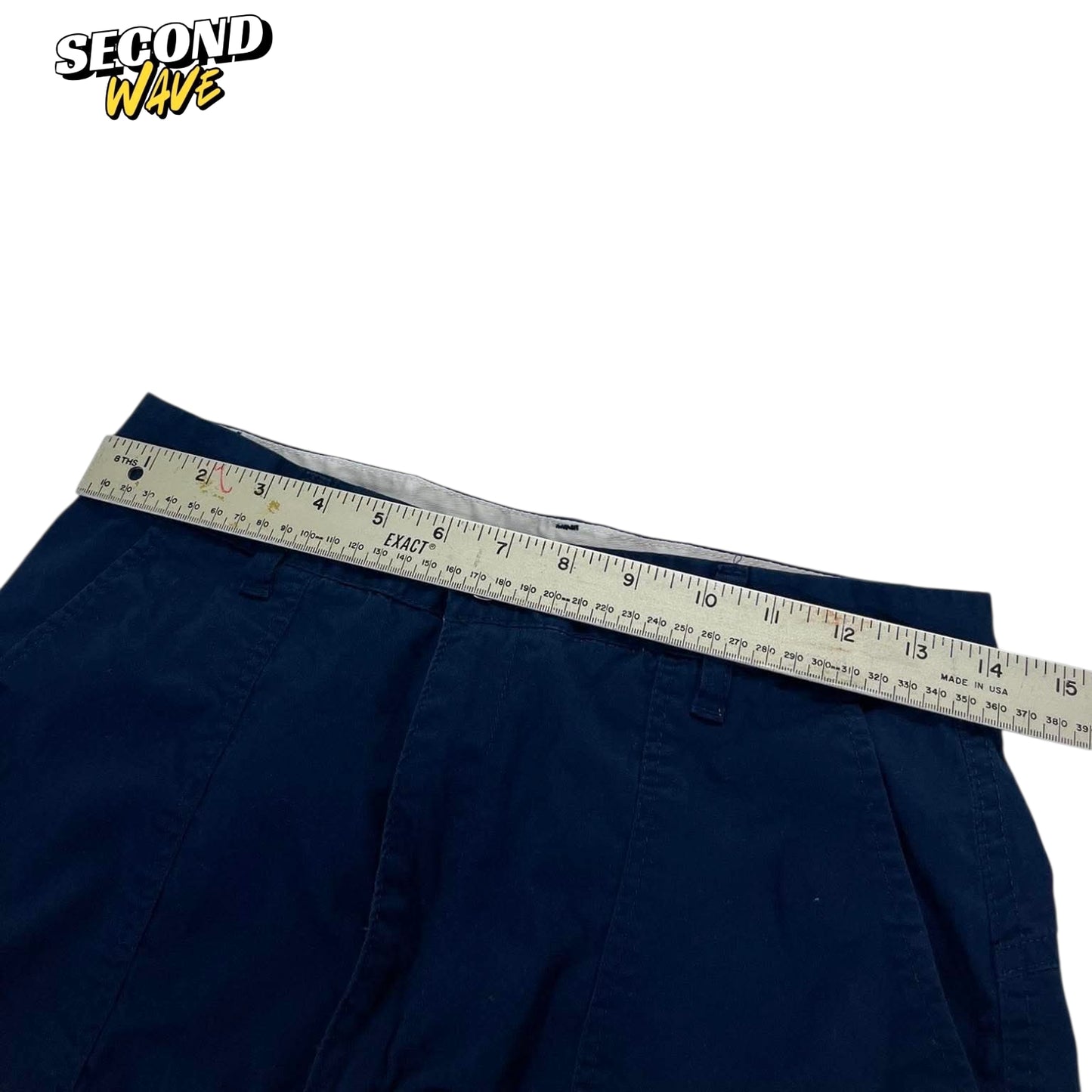VINTAGE 100% COTTON NAVY BLUE CARGO PANTS (28)