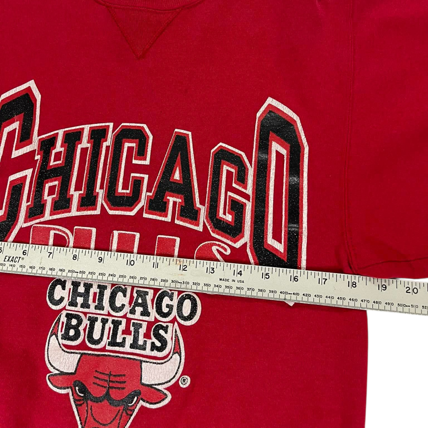 VINTAGE CHAMPION CHICAGO BULLS RED CREWNECK SWEATSHIRT (M)