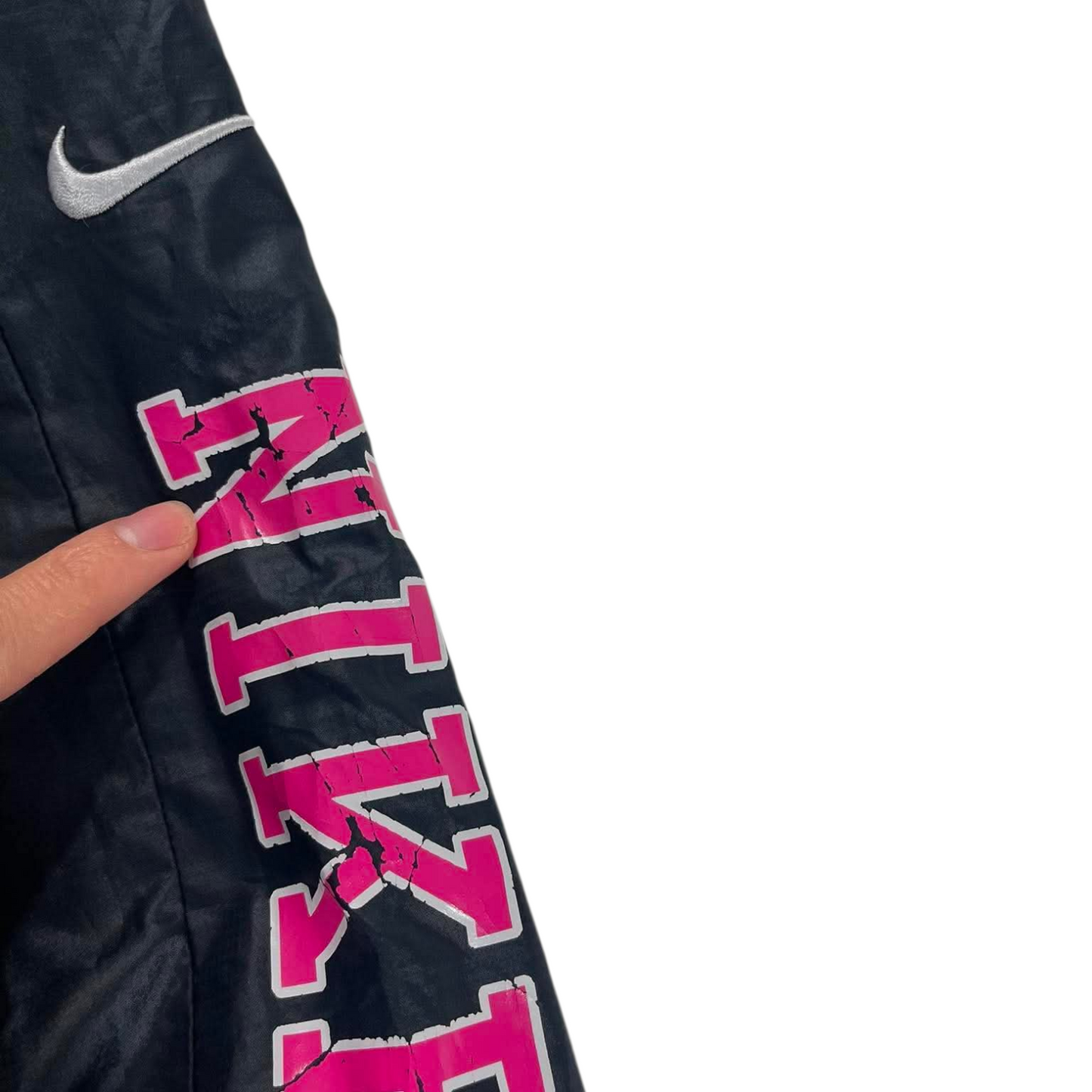 Y2K NIKE BLACK/PINK TRACK PANTS (S-M) ¹²