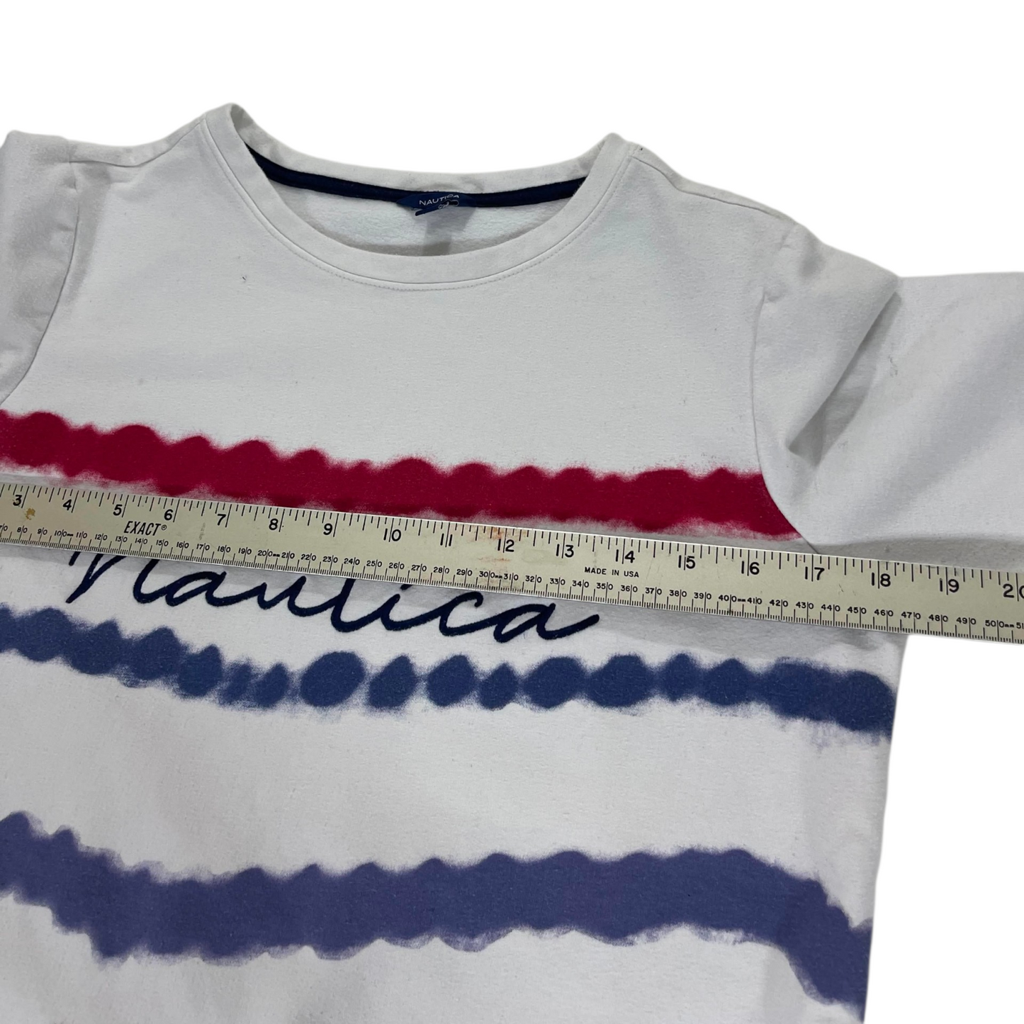 NAUTICA WHITE LONG SLEEVE SWEATSHIRT (S-M)