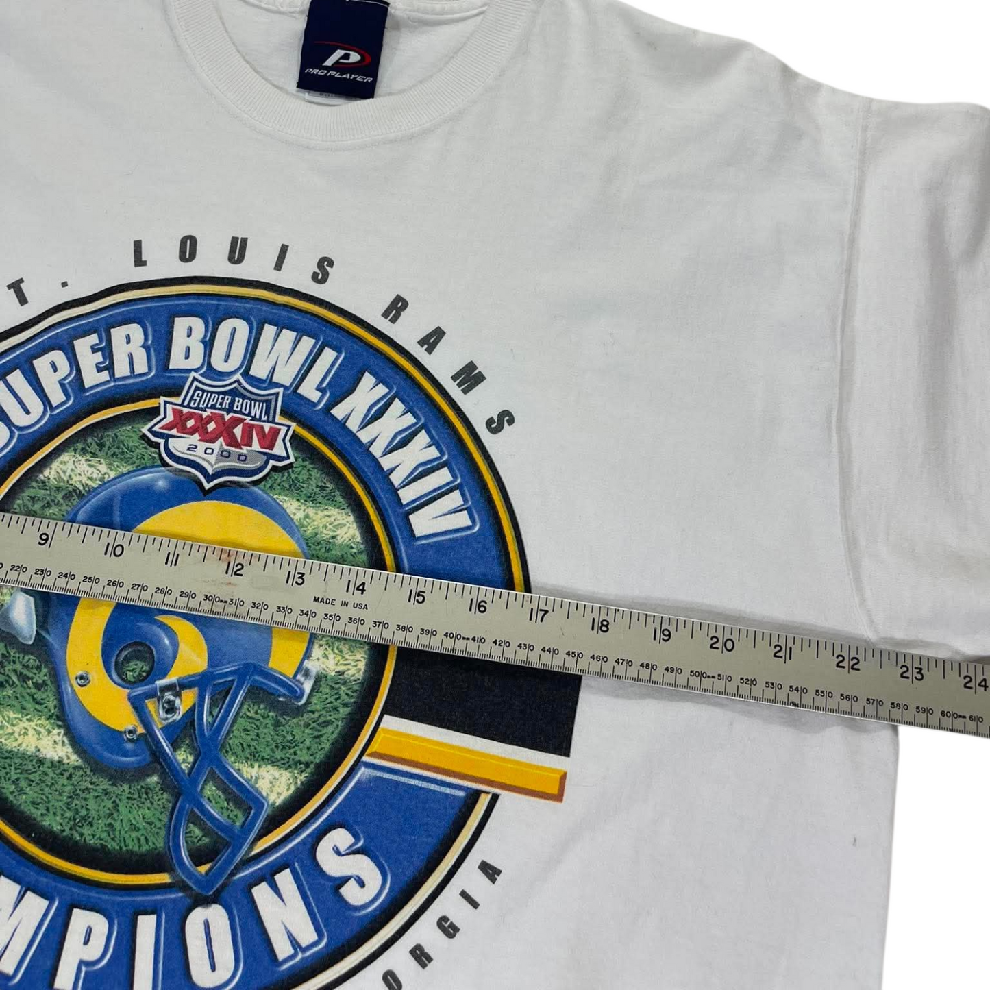 VINTAGE ST. LOUIS RAMPS SUPER BOWL CHAMPIONS WHITE T-SHIRT (XL)